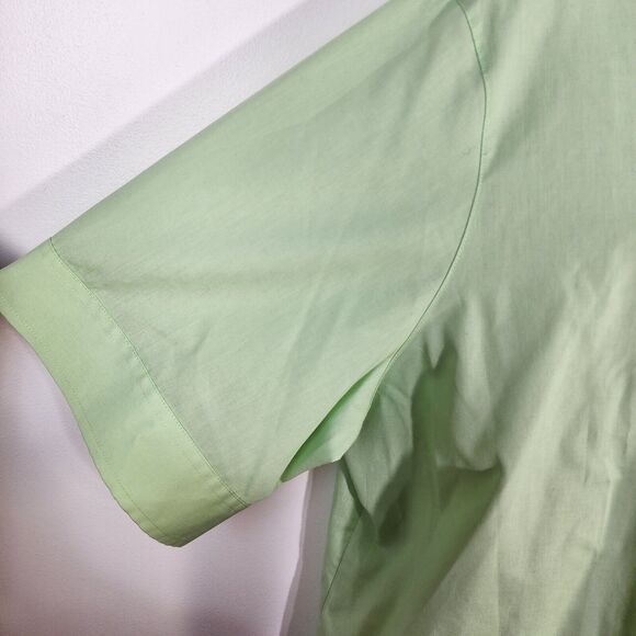 Foxcroft Womens Shirt Size 20W Green Wrinkle Free Shaped Fit Button Short Sleeve - Picture 6 of 11